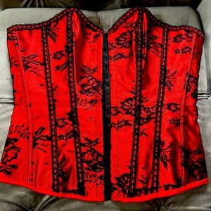 ADORE ME (New) Red and Black laced corset Size M